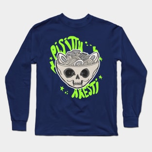 Ramen Skull Cat Pisittu Aresti - by Miskel Design Long Sleeve T-Shirt